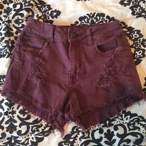 Maroon colored American Eagle shorts